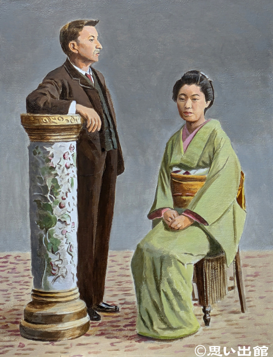 小泉八雲と妻セツ夫妻カラー化画像