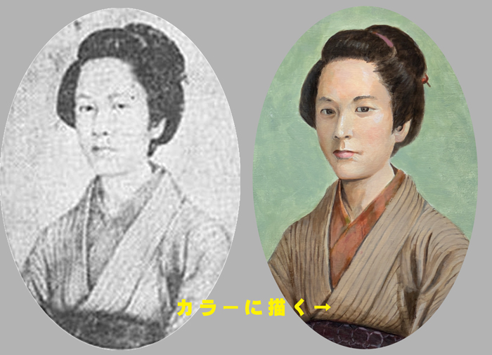 中野竹子　油絵肖像画